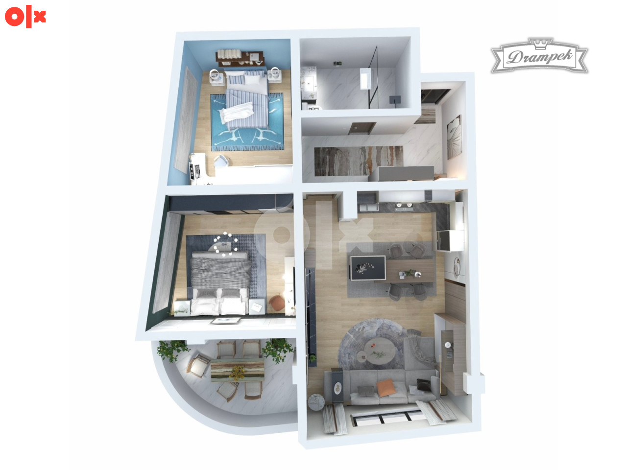 Stan br. 1/2  TCT Tower SjenjakTuzla TROSOBAN 79,26m2 3