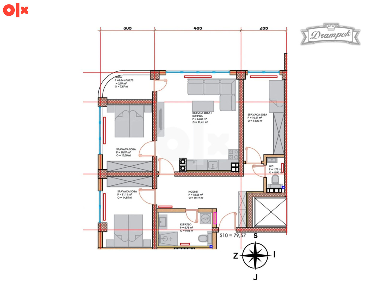 Stan br.150 TCT Sjenjak Tuzla Cetverosoban 79.57m2 9