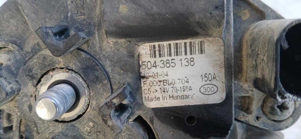 504-385 138 ALTERNATOR IVECO DAILY 3.0 107 KW 2012>15