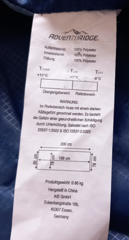 ADVENTURIDGE vreća za spavanje 715gr. do-6