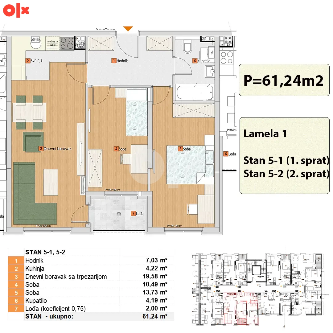 Stan Banja Luka 61,24m2 - kod Delte 2