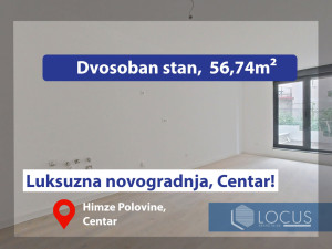 LUKSUZNA NOVOGRADNJA,CENTAR! Dvosoban stan, 56m2