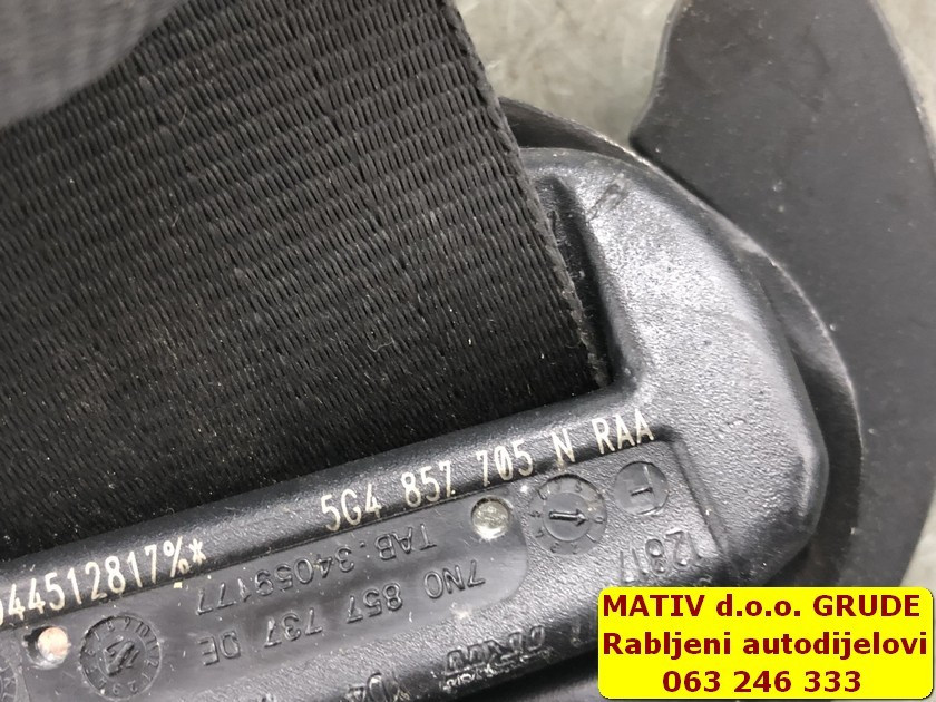 Pojas prednji LIJEVI DESNI VW Golf 7 5G4857705N 5G4857706N