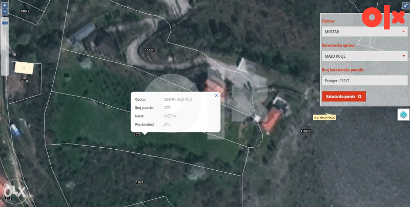 Zemljište Malo Polje 2116m2 2