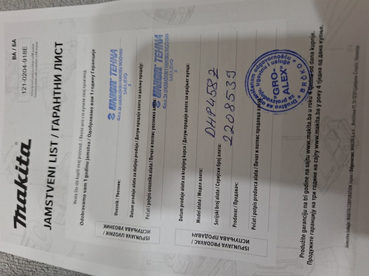 Makita aku udarna bušilica odvijač DHP458Z