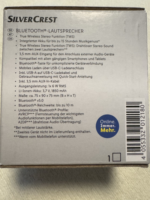 Bluetooth Zvučnik SilverCrest