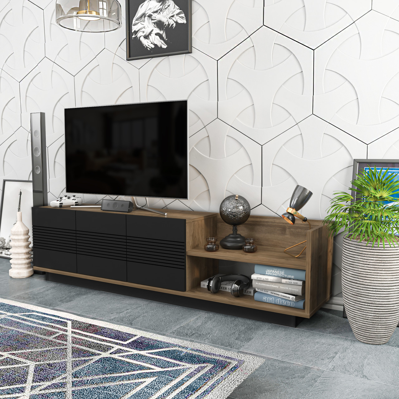 TV komoda Viano Orah Crna