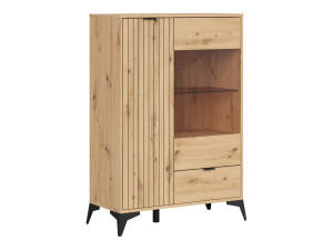 Lamea vitrina 90 cm sa 2 vrata i ladicom, hrast artisan