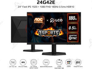Gaming Monitor AOC 24G42E, 23.8" FHD Fast IPS, 180Hz