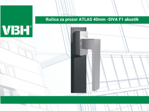 Ručica za prozor ATLAS 40mm -SIVA F1 akustik