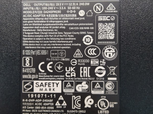 Dell Adapter 240 watt laptop  ALIENWARE