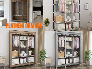 Platneni ormar za odjecu, metalni okvir