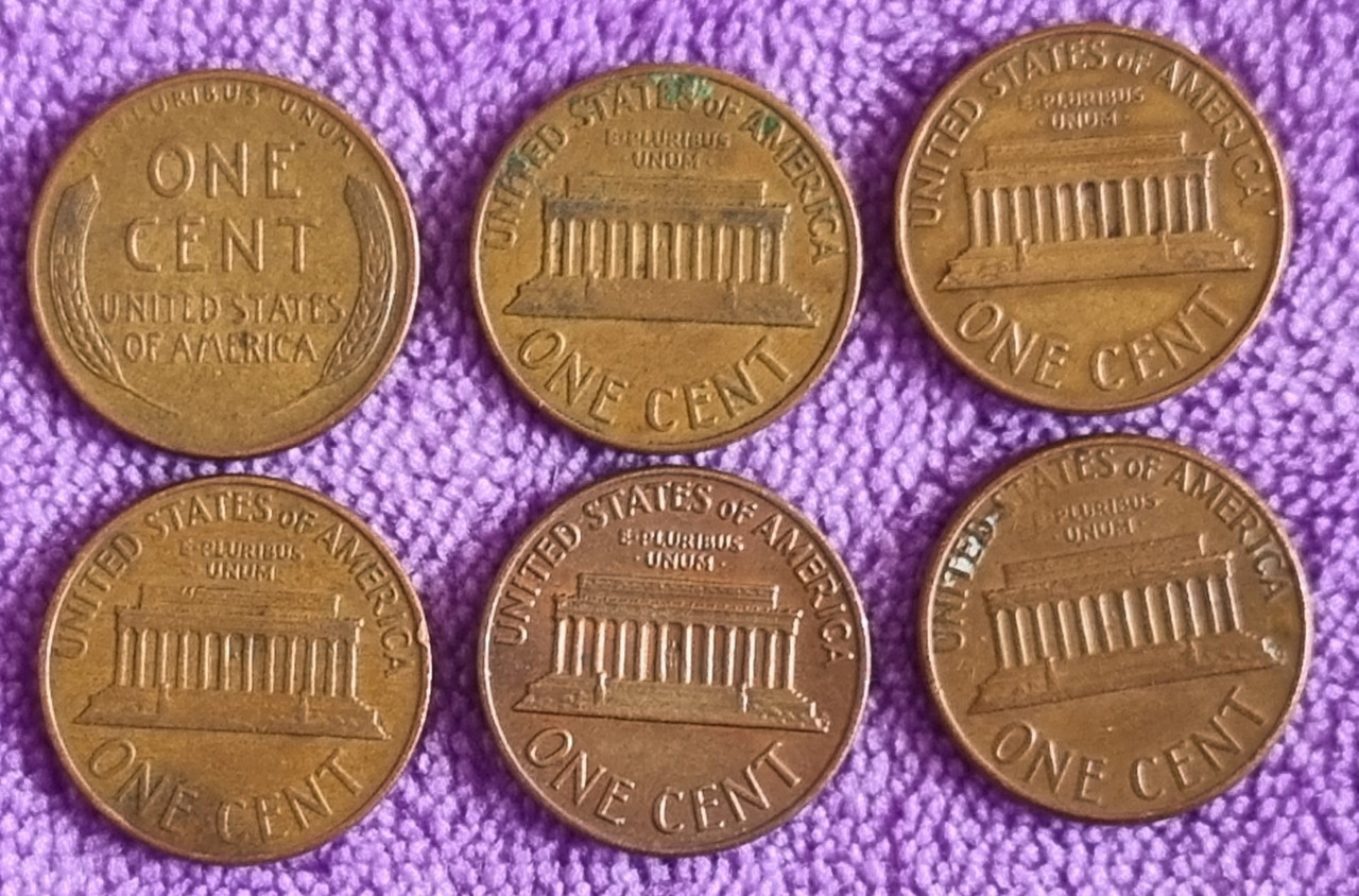USA - Amerika 6 x po 1 Cent - 1956.-1974. g.