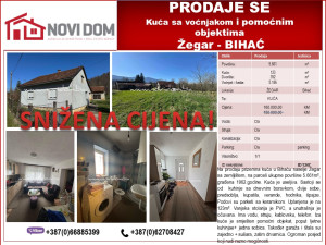 SNIŽENA CIJENA - Kuća sa zemljištem - ŽEGAR - BIHAĆ