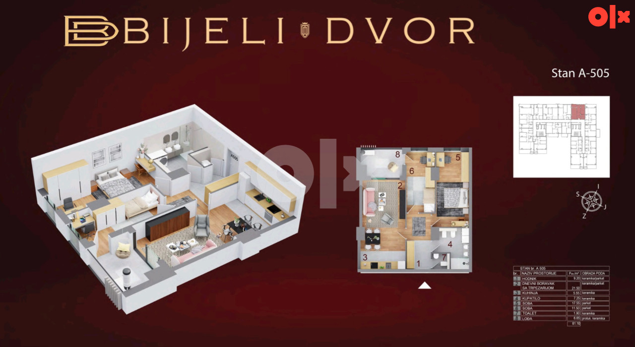 Luksuzan trosoban stan 80m2 Bijeli dvor Banja Luka 15