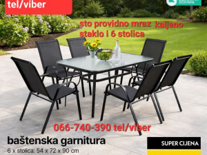 Baštenska garnitura SET 1 sto 120 x 70 x 70 cm i 6 stolica