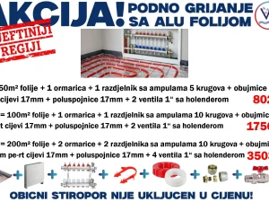 Podno grijanje za 50m2 sa alu folijom