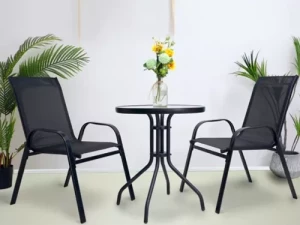 VRTNA GARNITURA BALKONSKA STO 60 CM I DVIJE STOLICE