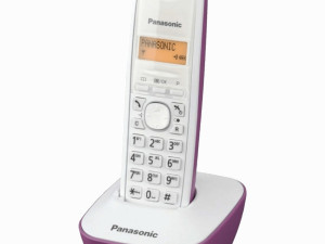 Telefon bežični, Panasonic, LED display, bijelo/ljubičasti