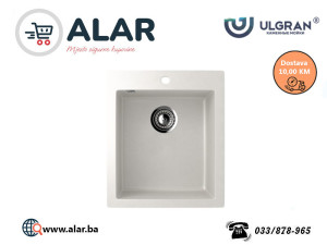 ULGRAN granitni sudoper U404 Bijela 495x420x190 mm