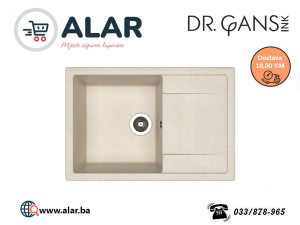 DR GANS granitni sudoper Techno 760 Bež 760x510x200mm