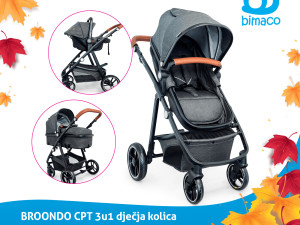 Dječija kolica 3u1 Broondo CPT - Crna boja