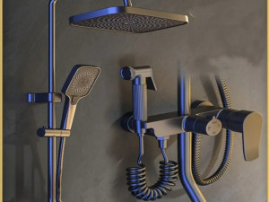 Tuš sivi antracit usponski česma  baterija za kupatilo kabinu 4/1