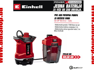 Einhell PXC aku potopna pumpa za prljavu vodu GE-DP 18 Li-Solo