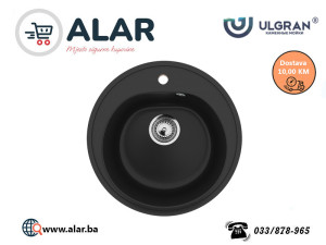 ULGRAN granitni sudoper U101 Ultra Crna fi-500/180 mm