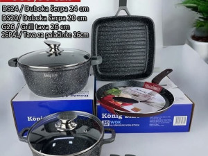 Set granit posudja Konig Line, 2 serpe + 2 tave