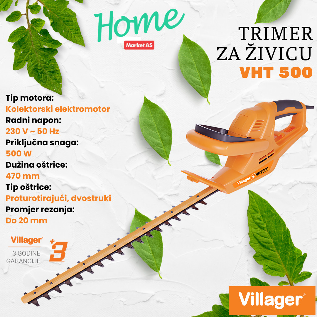 Električni VILLAGER Trimer za živicu VHT 500