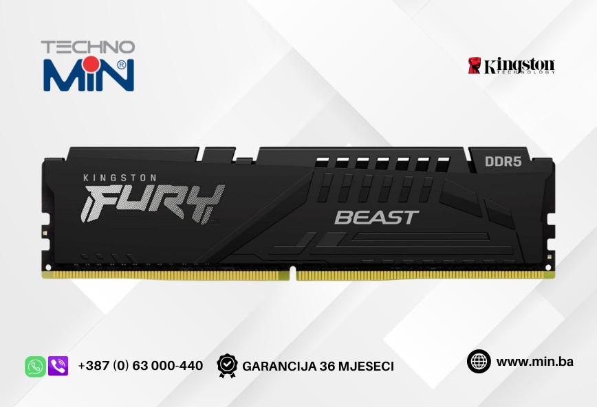 Kingston FURY Beast 16GB 6000MHz DDR5 CL36 DIMM EXPO XMP