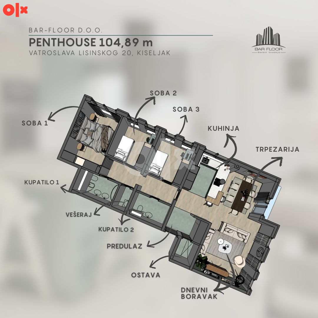 STAN KISELJAK - PENTHOUSE 104.89m2 3