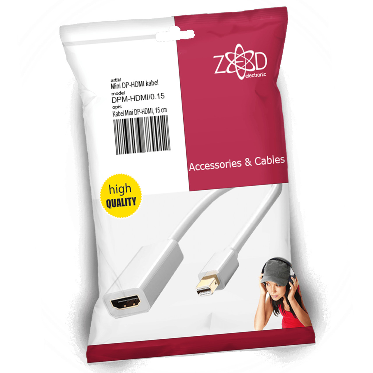 ZED electronic Kabl Display Port Mini na HDMI,0.15 m DPM-HDMI ...
