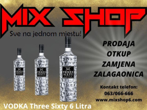 VODKA Three Sixty 6 Litra 6L Votka VELIKA BOCA