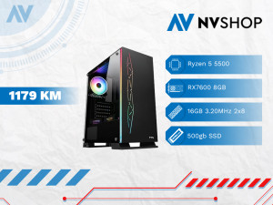 GAMING PC RYZEN 5 5500/A520/16GB/500GBSSD/RX 7600 8GB