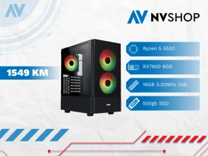 GAMING PC RYZEN 5 5500/A520/16GB/500GBSSD/RX 7600 8GB/620W/V350