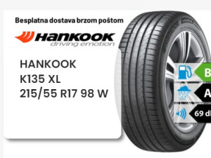 215/55 R 17 98W XL HANKOOK K135