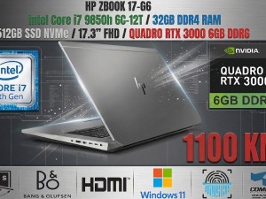 LAPTOP HP ZBOOK 17 G6 I7 9850H/NVIDIA RTX 3000/32GB/ 17.3"