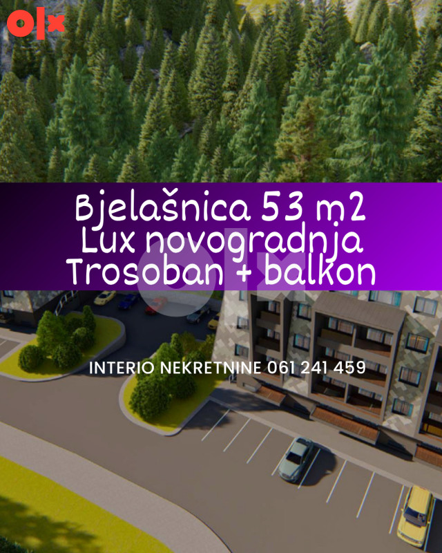 Bjelašnica Trosoban apartman 53 m2 sa balkonom LUX novogradnja