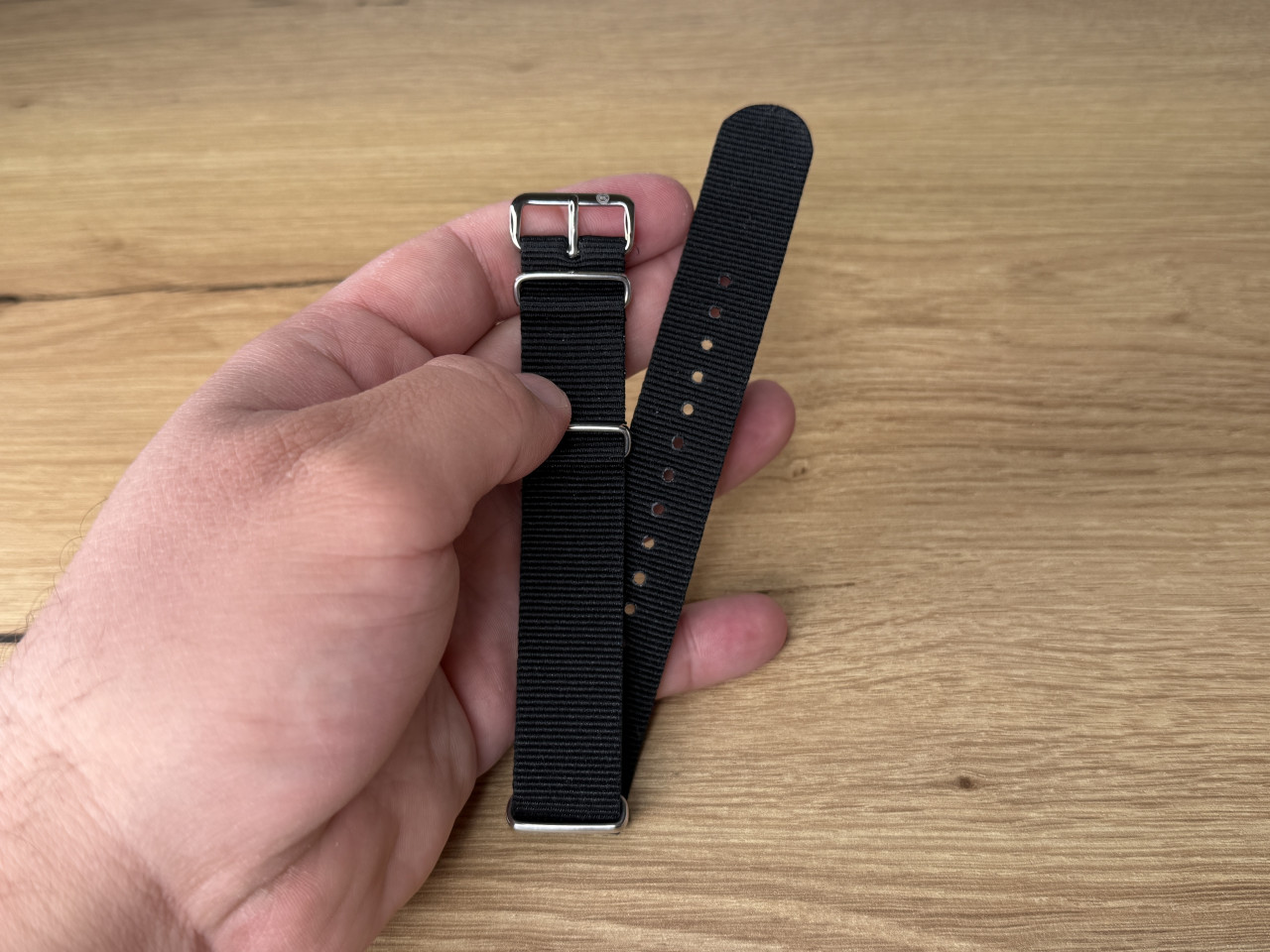 Crni nato kaiš za sat 20mm