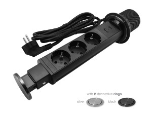 COMMEL POP-up UTICNICA art.235-121 3XSCHUKO USB A+C (KOM)