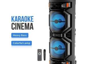 Dupli zvucnik bluetooth 2x8" zvucnici bezicni mikrofon bass