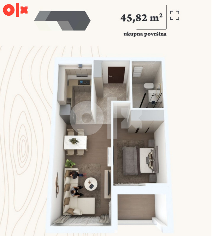 PRODAJA 2.0stan, 45.82m2 Hiseta uz Vrbas 3
