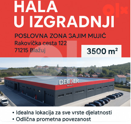 IZGRADNJA / IZNAJMLJIVANJE / HALE / POSLOVNI / SKLADIŠNI PROSTORI