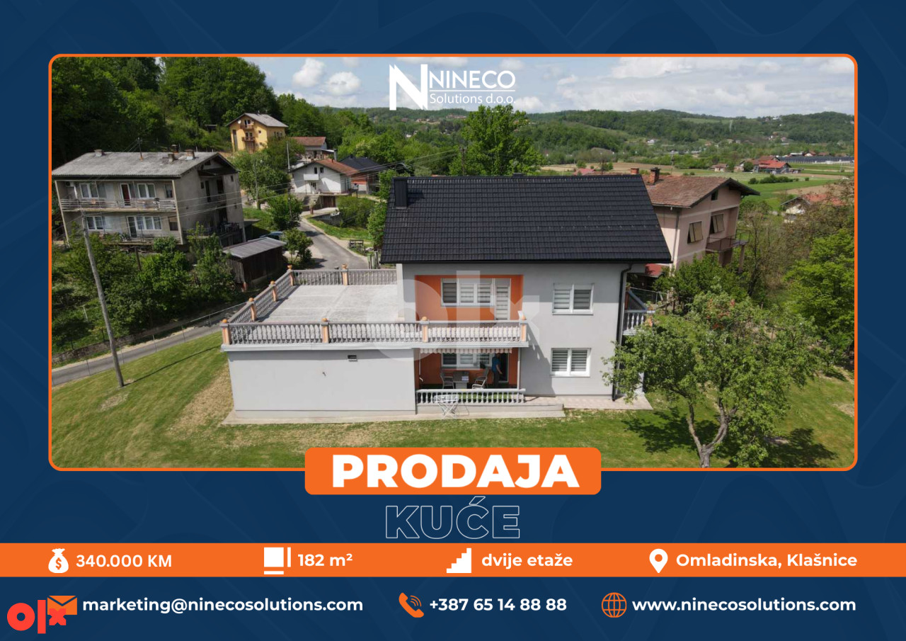 KUĆA - KLAŠNICE - 182 m2 (Opština Laktaši)