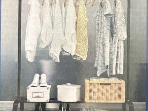 Stalak za odjeću garderobu metalni crni NOVO