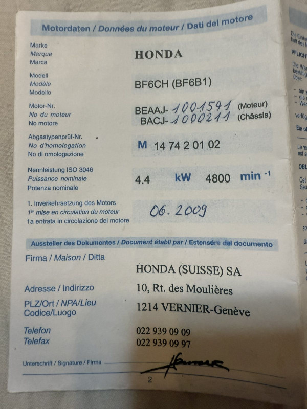 Penta HONDA 6 duga
