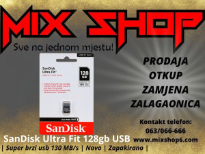 Mini San Disk Ultra Fit 3.1 128GB 130MB/s Brzi Flash Drive Stik