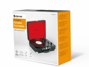 Gramofon 33-45-78 rpm Software za snimanje crni DENVER